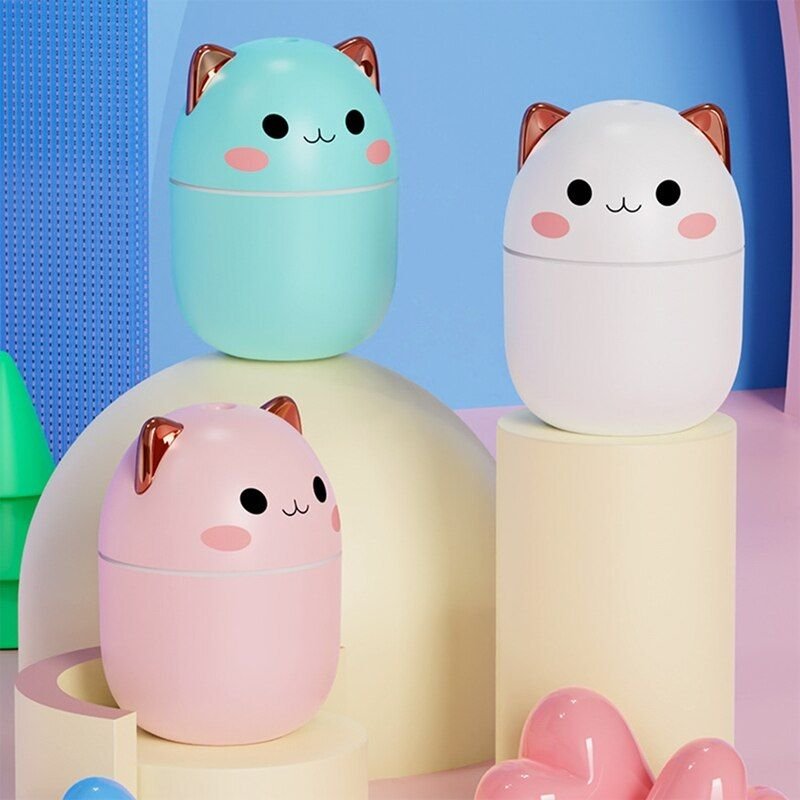 Humidificateur d'air 200Ml, diffuseur d'arôme mignon avec veilleuse, brume froide pour chambre à coucher, voiture, purificateur de plantes, pièce