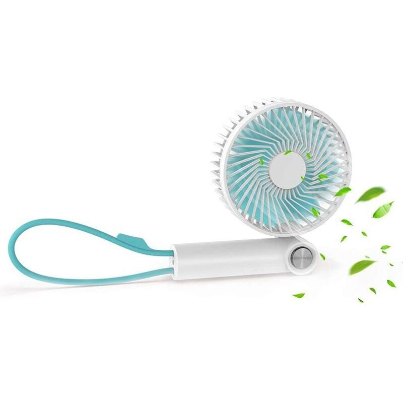 Mini ventilateur Portable avec dragonne, Rechargeable par USB, de poche, pour bureau