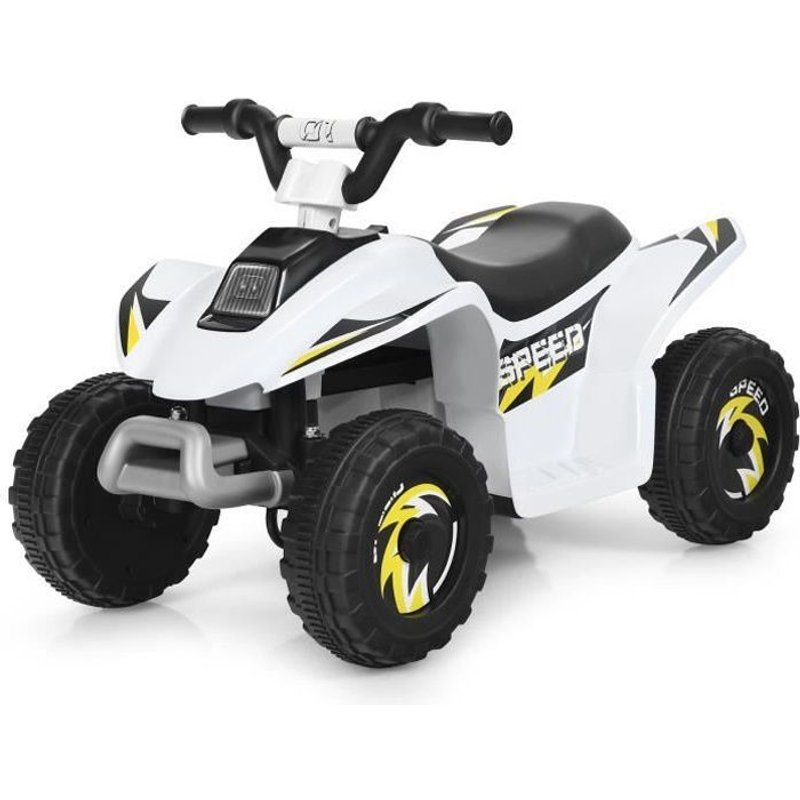 Costway Quad Electrique Pour Enfants 6 V 4,5 Km-H Max. Voiture Buggy Pour Enfants De 3ans+ Blanc