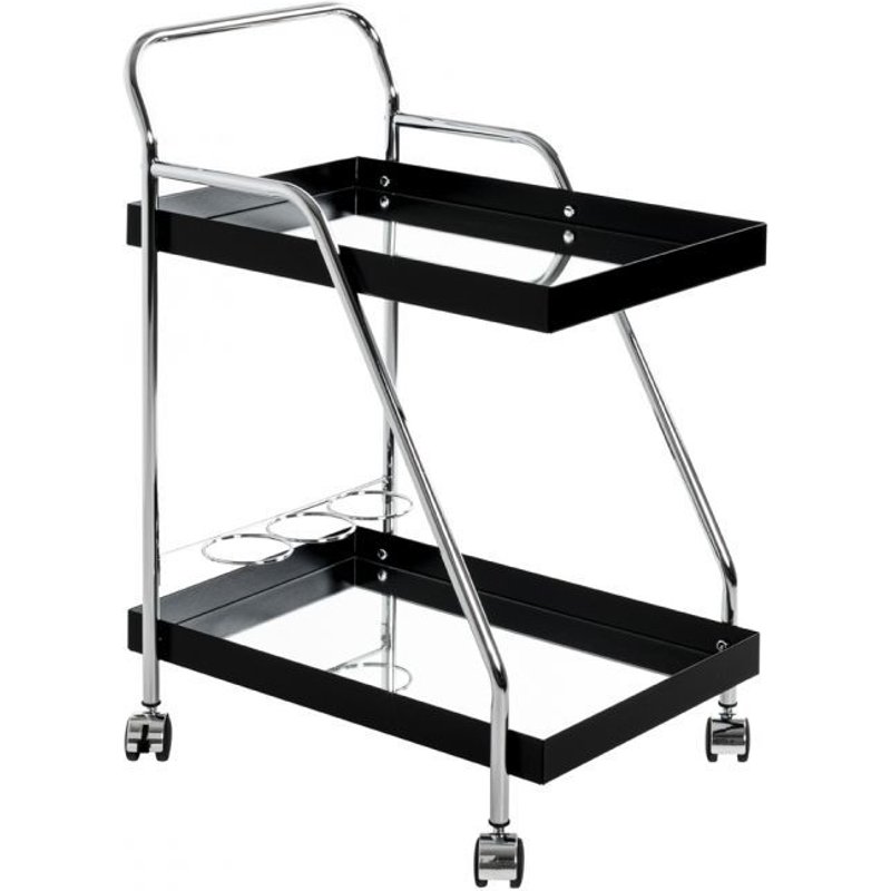 Desserte 2 Niveaux "Porte-Bouteilles" 83cm Noir