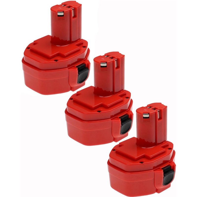 EXTENSILO 3x Batterie compatible avec Makita 1051DWF, 1051DWDE, 1051D, 1051DWAE, 1051DWA, 1051DWD outil électrique (3300 mAh, NiMH, 14,4 V)