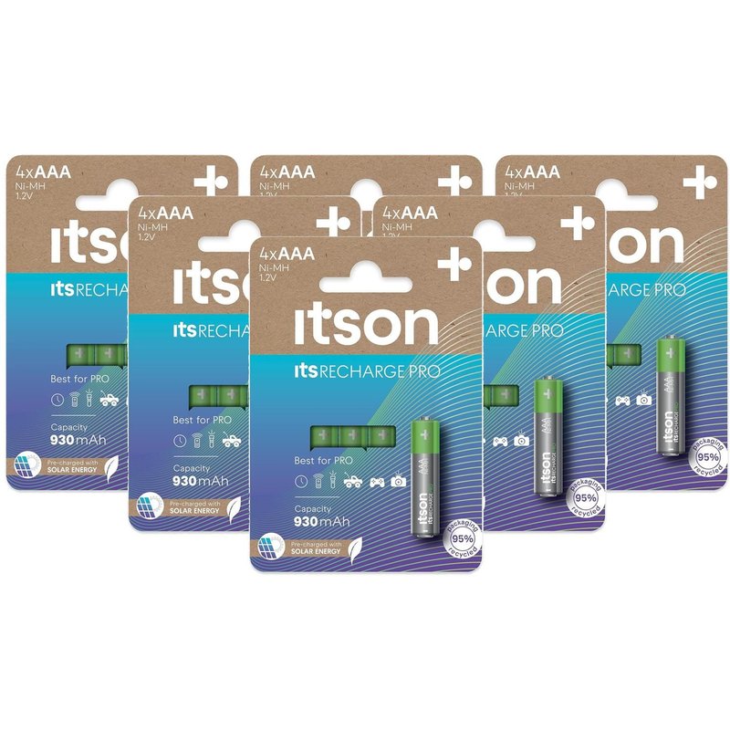 ITSON Lot de 6 Packs 4 Piles Rechargeables PRO AAA NiMH 930 mAh Appareils photo Manettes Jouet