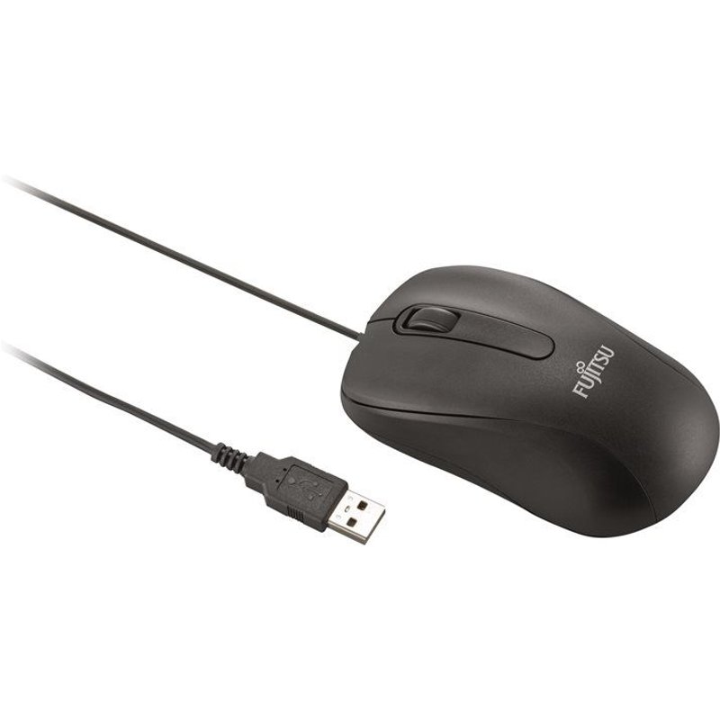 Fujitsu M520 - Souris - droitiers et gauchers - optique - 3 boutons - filaire - USB - noir - pour Celsius H7510, J5010, W5010; ESPRIMO D7010, D7011, D9010, D9011, G9010, K5010/24, P9910