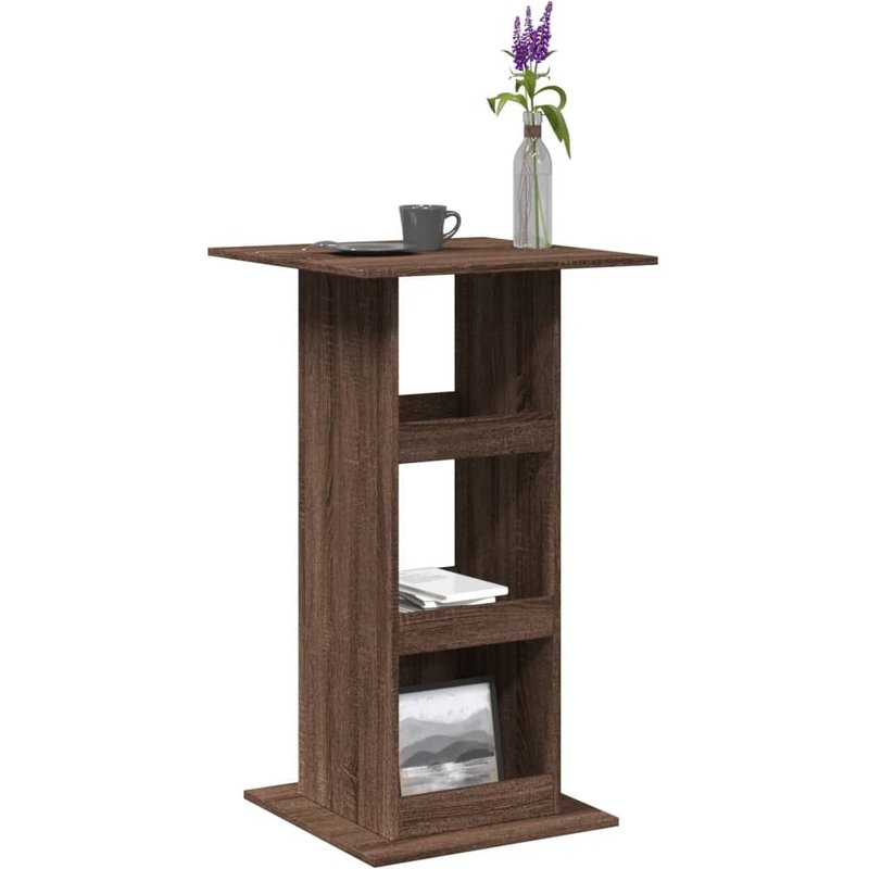 Vidaxl Table De Bar Avec Rangement Chêne Marron Bois D’Ingénierie