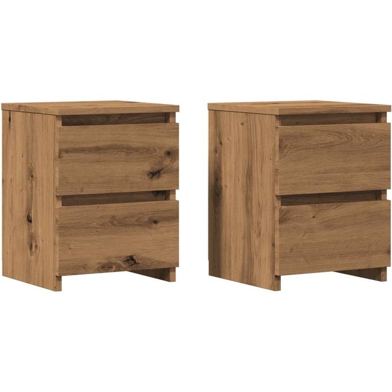 Vidaxl Tables De Chevet 2 Pcs Chêne Artisanal Bois D'ingénierie