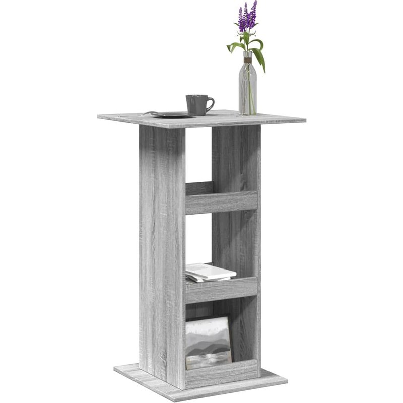 Vidaxl Table De Bar Avec Rangement Sonoma Gris Bois D'ingénierie