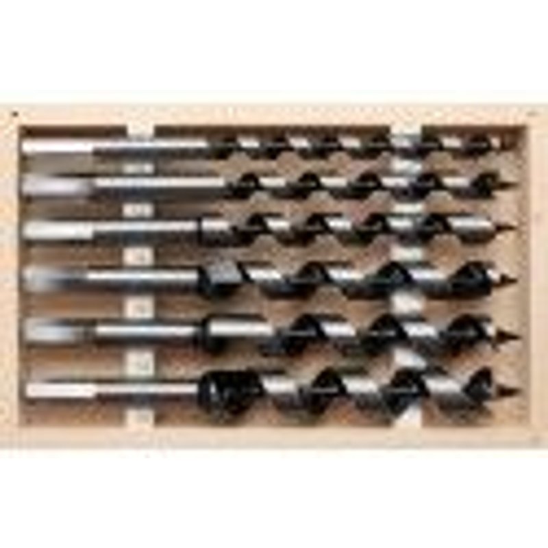 Coffret 6 forets bois menuisier 200 mm taille 10 - 12 - 14 - 16 - 18 - 20 mm BGS TECHNIC