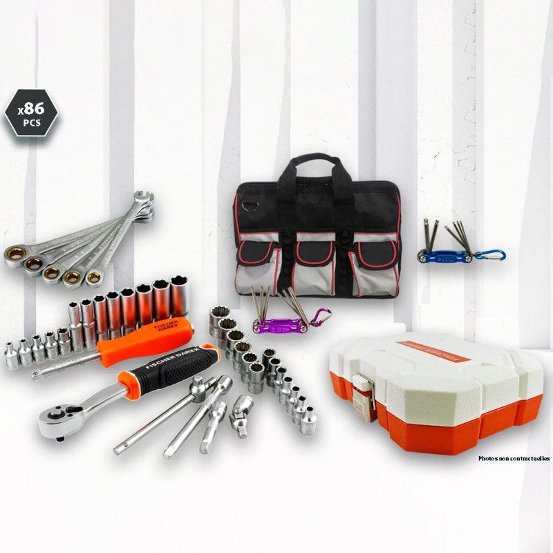 Kit serrage (douilles, cliquet) 86 pièces