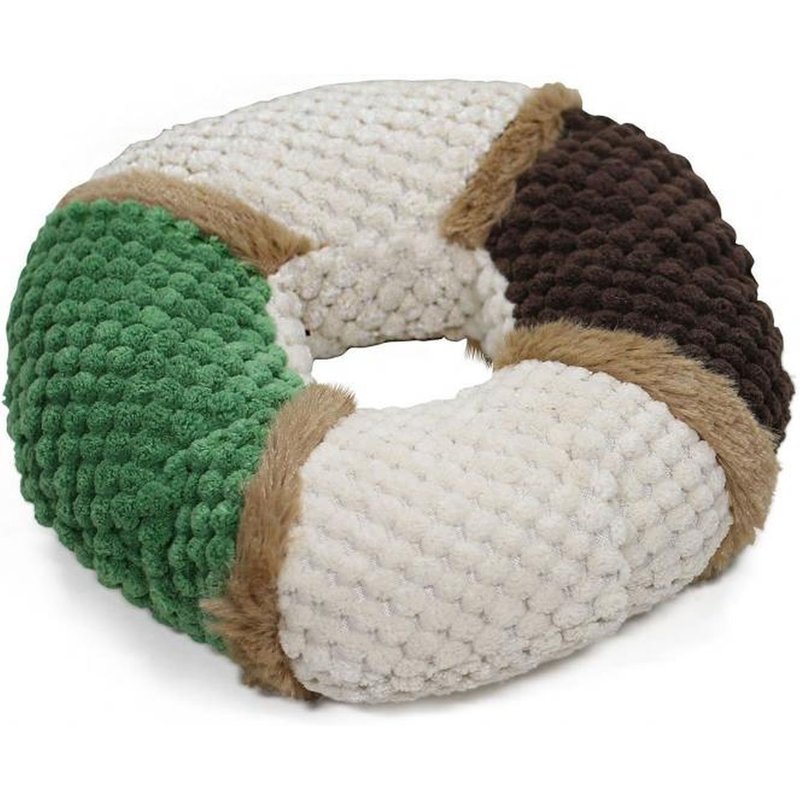 Jouet Pour Chien - Anneau En Peluche Et Velours Côtelé Avec Sifflet Env 18 Cm Diam