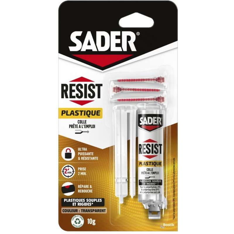 BOSTIK SADER RESIST PLASTIQUE COLLE PRET A L'EMPLOI 3549212490072 GLUE ULTRA PUISSANTE RESISTANTE REPARER REPARATION BRICOLAGE AUTO MOTO ART MAISON COMASOUND KARTEL CSK ONLINE