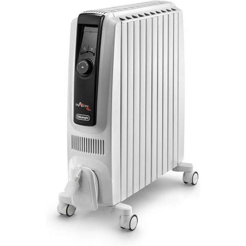DeLonghi TRDX41025E - Radiateur bain d'huile 2500 W - Blanc/Noir