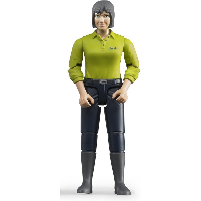 Bruder Femme brune avec jean bleu foncé