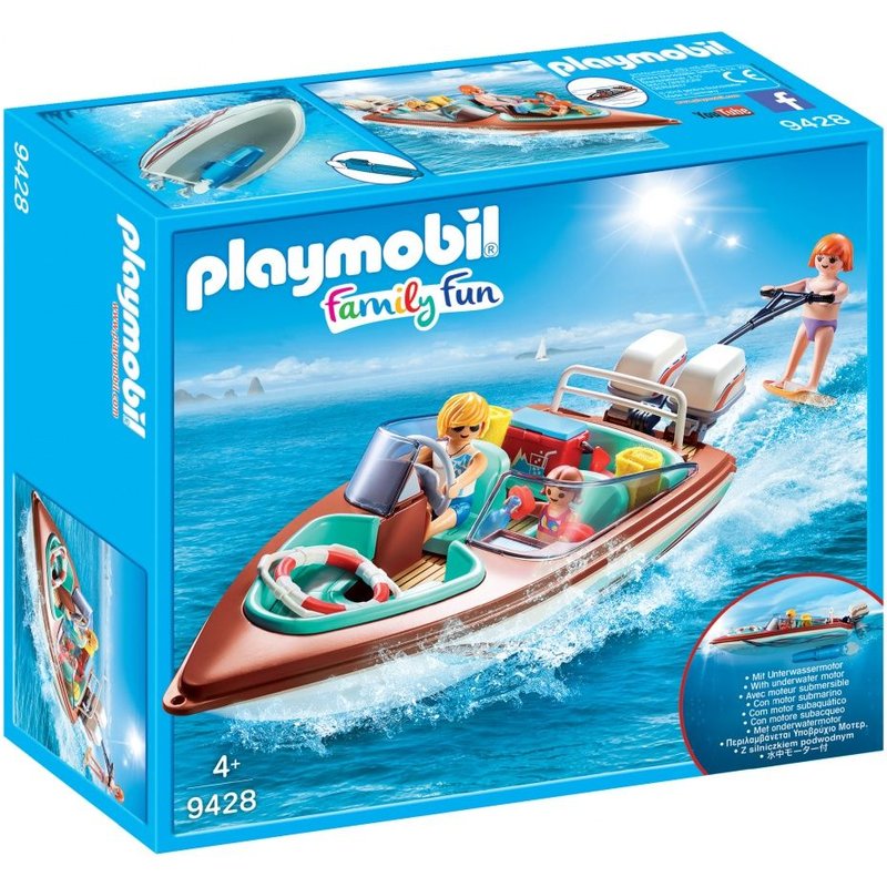 Playmobil 9428 - Vacanciers Avec Vedette Moteur Sub