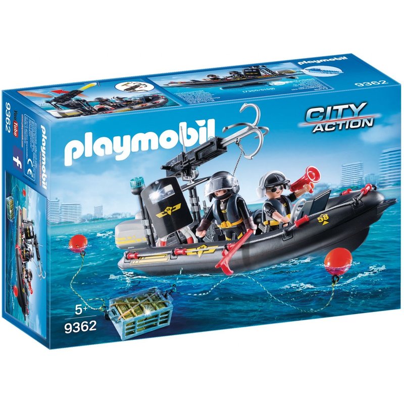 Playmobil 9362 - Bateau pneumatique et policiers d'élite
