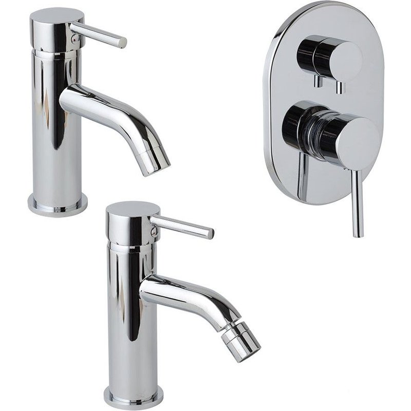 LOT DE MITIGEURS DE SALLE DE BAIN POUR LAVABO, BIDET ET DOUCHE À ENCASTRER AVEC DÉVIATEUR FASSA