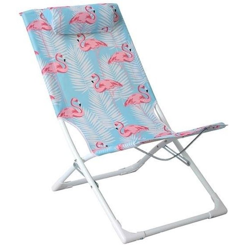 Fauteuil De Plage Pliant - Copacabana - Flamants Rose
