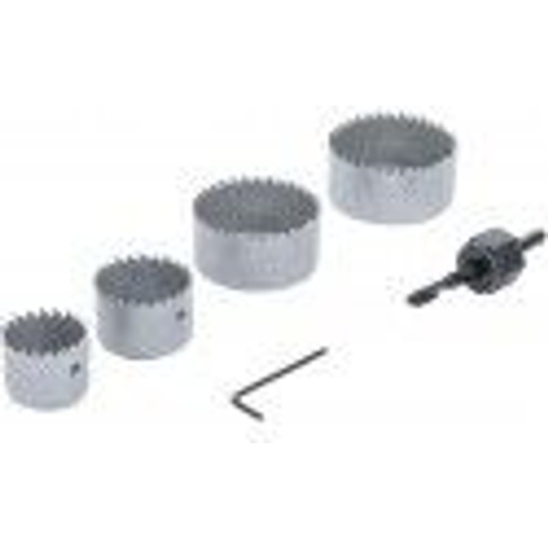 Jeu 4 scies cloches bois plâtre Ø 32 - 54 mm profondeur 24 mm foret de centrage BGS