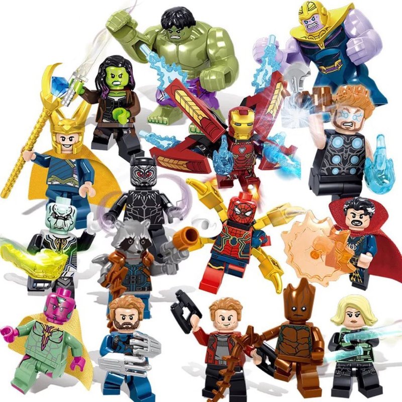 Avengers blocs de construction petites particules assemblées jouets blocs 16PCS