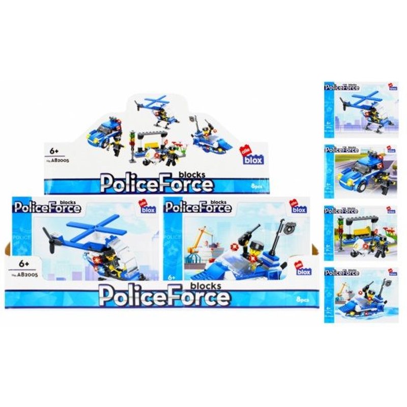 Blocs De Construction Alleblox Ensemble Police Helicoptere Bateau Moto Voiture Policeforce Modele Aleatoire 478225 Brique Emboitable