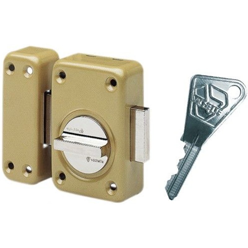 Verrou mécanique 7640 VACHETTE - A bouton - V136 - Vernis - Cylindre L.40 MV s'entrouvrant - 16159000