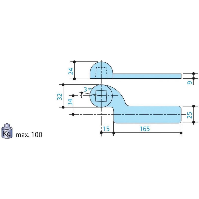 Bras inférieur déporté 20 mm gauche - MAB - AC3