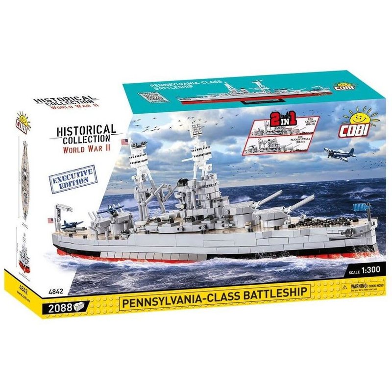 Cobi 4842 - Pennsylvania-Class Battleship 2in1 Uss Arizona (Bb-39) Uss Pennsylvania (Bb-38) Executive Edition