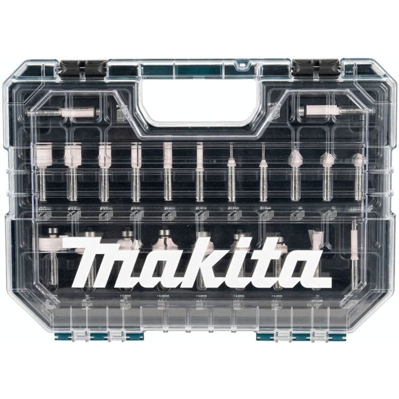 Coffret de fraises Ø8 mm pour défonceuse affleureuse (22 pcs) - MAKITA D-74778