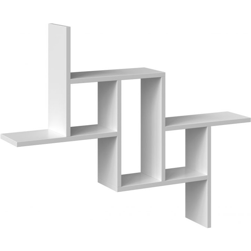 Hilly - Etagère Murale Moderne - Dimensions: 85x15x73.5 Cm - Meuble De Rangement Mural - Blanc