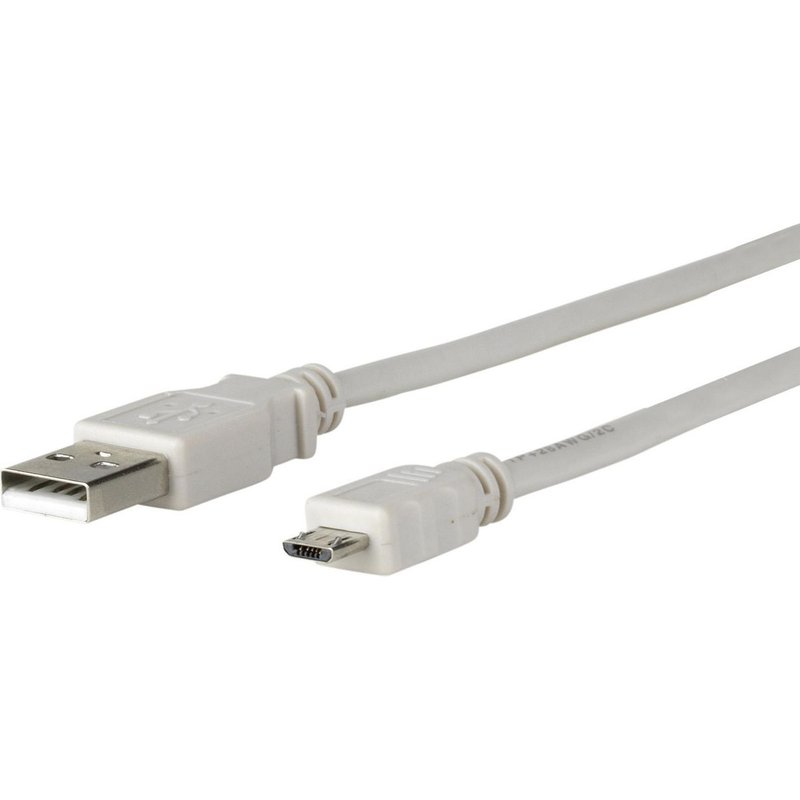 MicroConnect - Micro USB Cable, Grey, 5m - Câbles USB