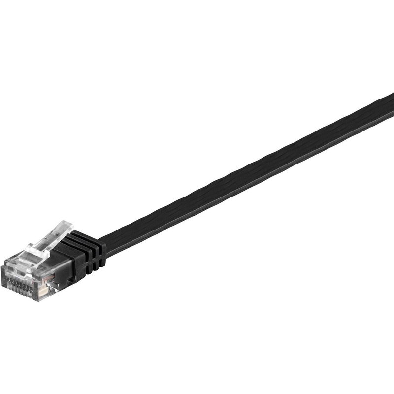 MicroConnect - U/UTP CAT6 0.25M Black Flat - Câbles réseau
