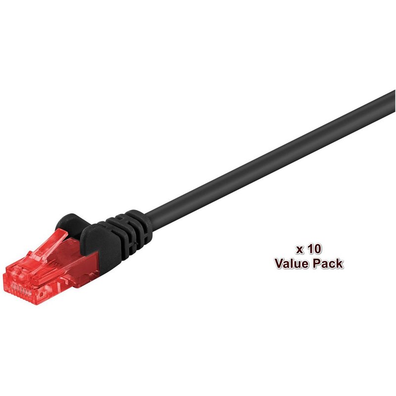 MicroConnect - U/UTP CAT6 0.5M Black 10 Pack - Câbles réseau