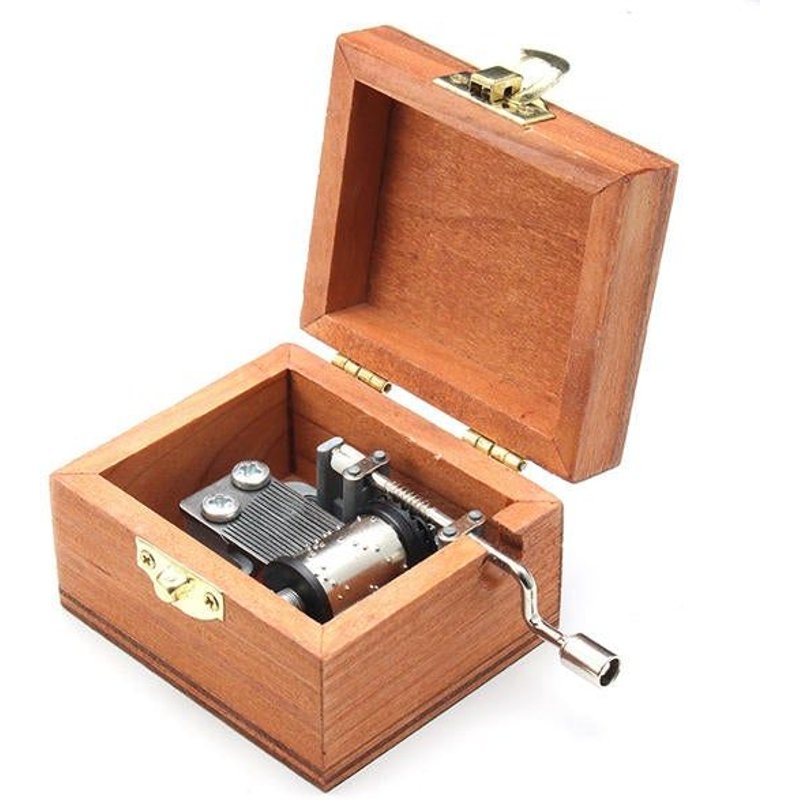 Boite À Musique Rétro En Bois À Remonter Chateau Dans Le Ciel