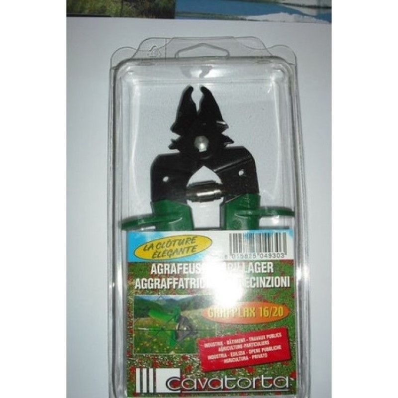 Agrafeuse manuel vert pour grillage 16/20 cm