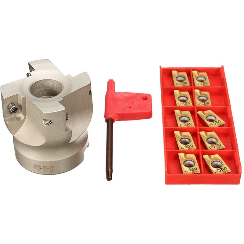 Flute BAP400R-50-22 50mm Indexable Face Fraise En Bout Avec 10pcs APMT1604 Inserts