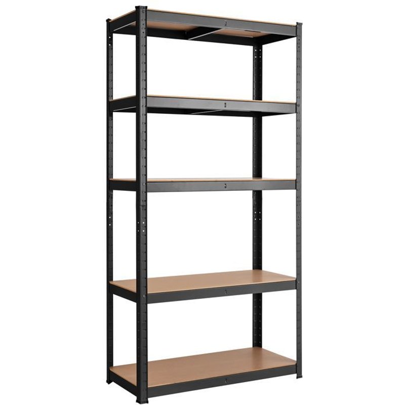 Meuble de Rangement Multi-Usage à 5 Niveaux COSTWAY, Charge 130KG par Niveau, Étagère de Garage pour Atelier Cuisine Entrepôt, Noir