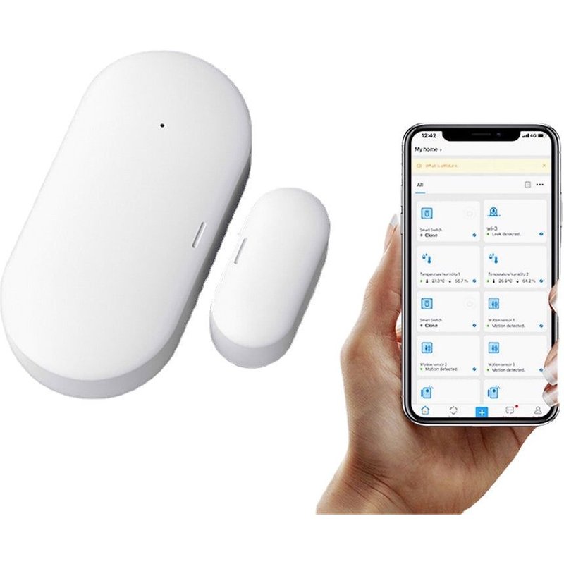 Capteur de porte et de fenĂȘtre sans fil DĂ©tecteur de capteur de porte EWelink Compatible avec la sĂ©rie SONOFF Gateway