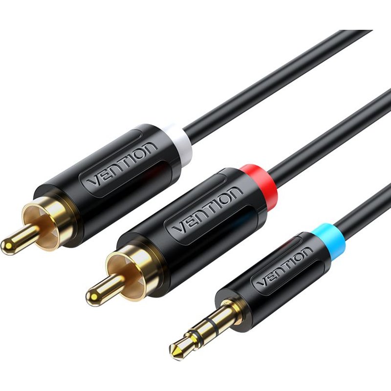 Cable Jack 3,5 mm vers 2RCA Audio Cable stéréo HiFi pour Smartphone Amplificateur Subwoofer Home Cinéma DVD VCD Cable AUX, 3M