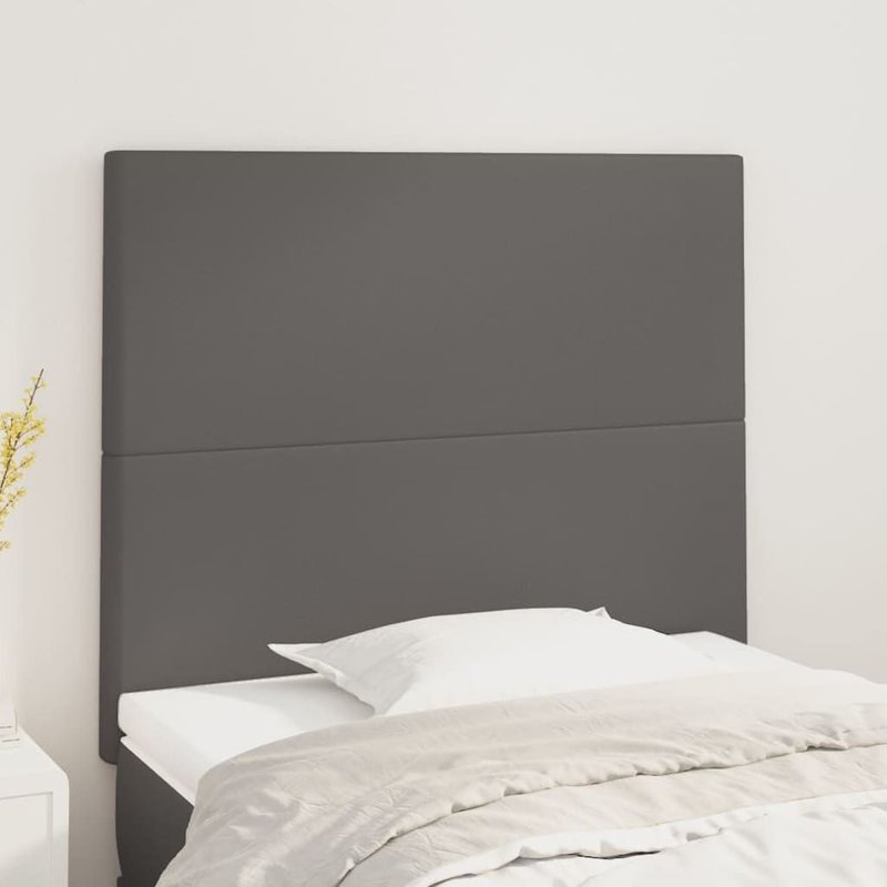 Vidaxl Têtes De Lit 2 Pcs Gris 80x5x78/88 Cm Similicuir