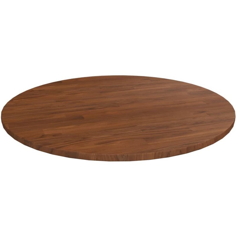 Vidaxl Dessus De Table Rond Marron Foncé Ø80x1,5cm Chêne Massif Traité