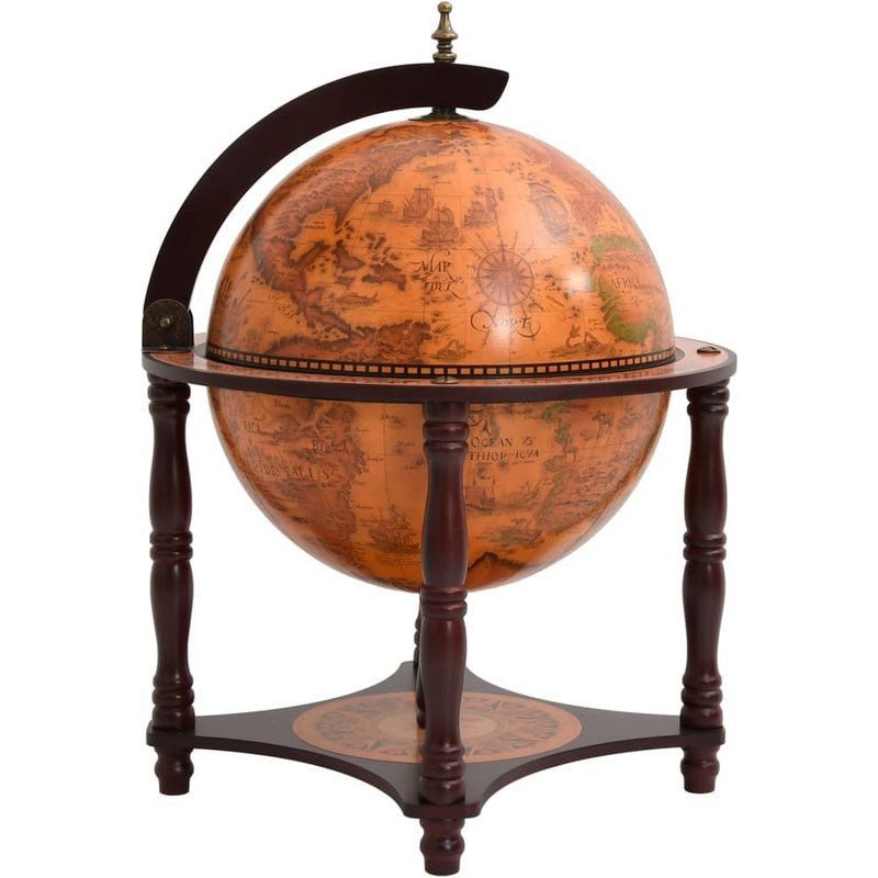 Vidaxl Support À Vin Bar Forme Globe Marron Bois D'eucalyptus Massif