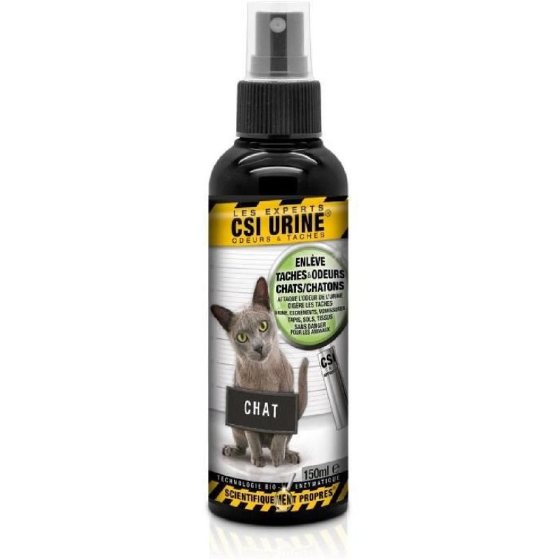 Spray - Csi Urine - Chat/Chaton 150ml - Élimine Odeurs. Contrôle Des Odeurs. Micro-Organismes & Enzymes Naturels