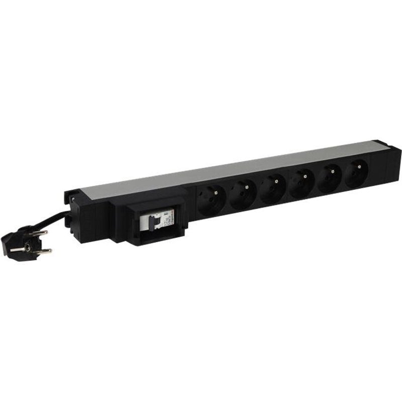 Legrand LCS³ - Unité de distribution secteur (rack-montable) - CA 230 V - 3.7 kW - monophasé - entrée : power CEE 7/7 - connecteurs de sortie : 6 (6 x Type E) - 1U - 19" - 3 m cordon - France -...