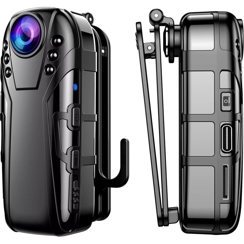 Caméscope de vision nocturne infrarouge HD 1080P caméra vidéo DV 125 degrés grand angle avec clip pour conférence d'enregistrement Dash Cam