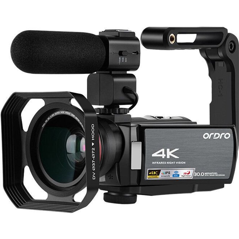 Caméscope numérique HD 4K 3 pouces IPS écran tactile Vlog DV caméra IR Vision nocturne 2.4G WIFI 16X Zoom numérique avec microphone