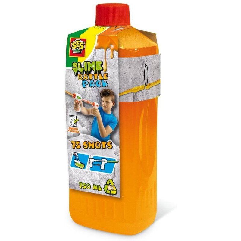 Ses Creative Recharge Pour Pistolet Lanceur De Slime Orange Néon 750ml