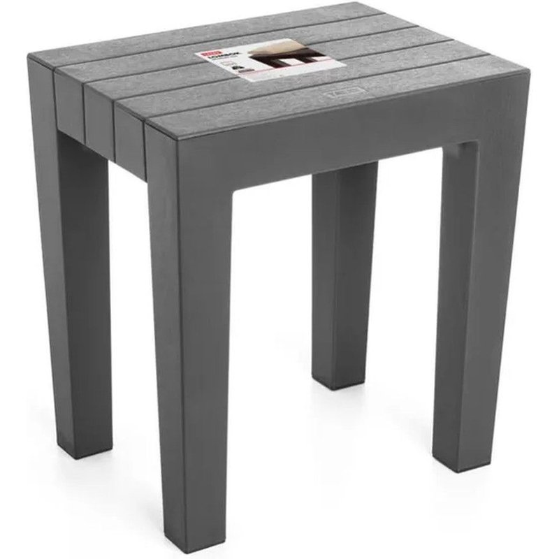 Tabouret à poser en polypropylène, anthracite - l.38 x P.29 x H.41.5 cm