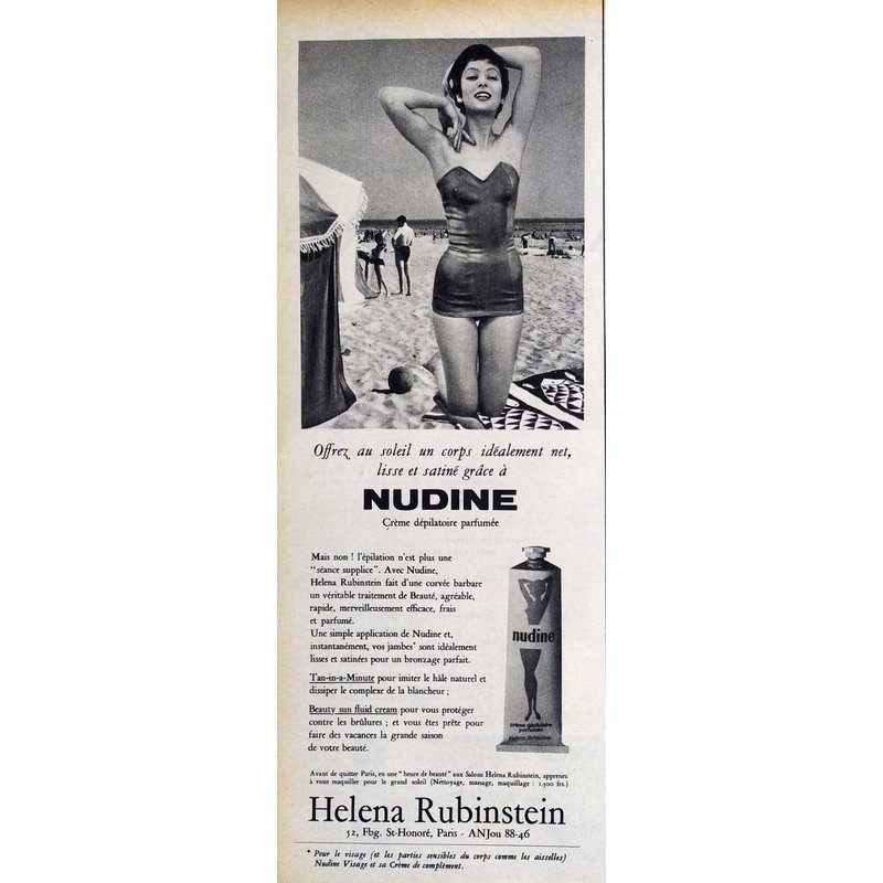 Publicité Papier - Crème Dépilatoire Nudine De 1957