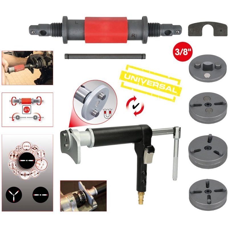 Ensemble d'outils de stockage de piston de frein universel 8-PC.