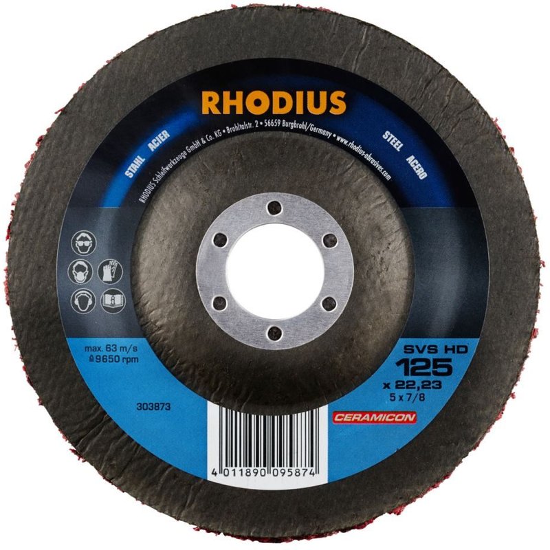 RHODIUS Nettoyage polaire SVS HD / Ø coudés 125 x Longueur 22,23 mm