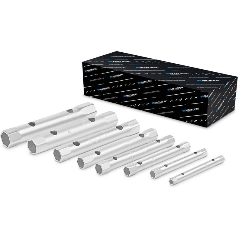 Clé de douille de tuyau définie 8 pcs. 6 x 7 - 20 x 22 mm